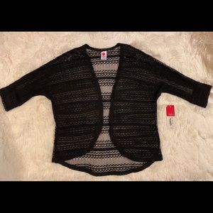 NEW w/Tags Girls Black Crochet Shrug